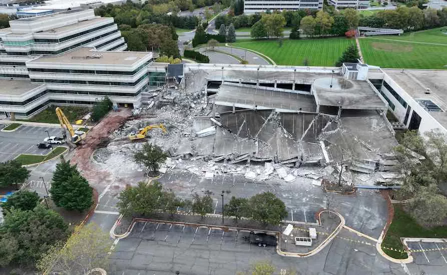 A photo of the demo of the former AOL headquarters