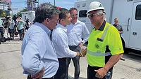 PennDOT Secretary Mike Carroll (left) and U.S. Dept. of Transportation Secretary Pete Buttigieg