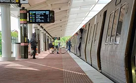 A photo of the Potomac Yard Metrorail Station
