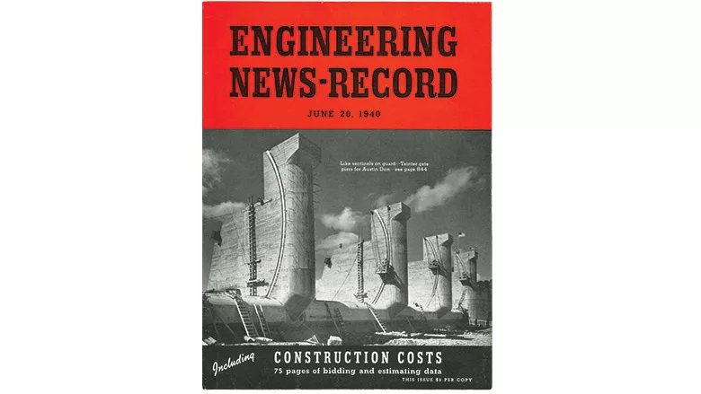 Tainter Gate Piers Austin Dam June 20, 1940 ENR cover