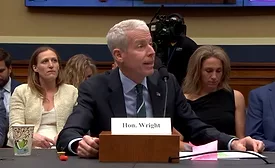 Energy Secretary Christopher Wright is seen testifying before a House of Representatives subcomittee