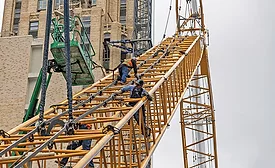 430-ft-tall tower crane was erected in downtown San Francisco