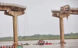 India bridge deck falls into river