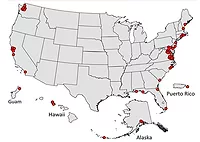 Map of Superfund sites at risk