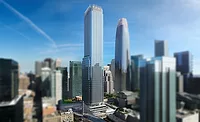 Hines-Proposed-SF-building Rendering of the proposed 1,225-foot mixed-use tower at 77 Beale Street in San Francisco by global developer Hines.