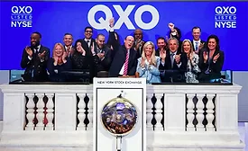 Brad Jacobs has rung the NYSE Opening Bell 11 times — his first was in 1997 and his most recent, above for QXO, in 2025. 