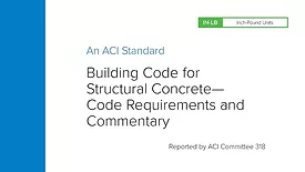 Cover page of ACI 318, which reads "Building Code for Structural Concrete—Code Requirements and Commentary"