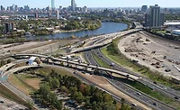Boston's Allston Interchange is seen from above