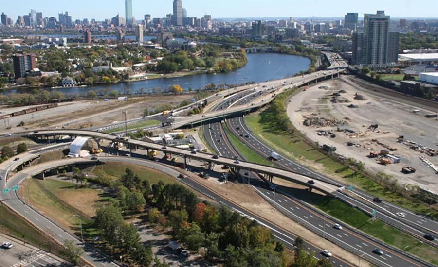 Boston's Allston Interchange is seen from above