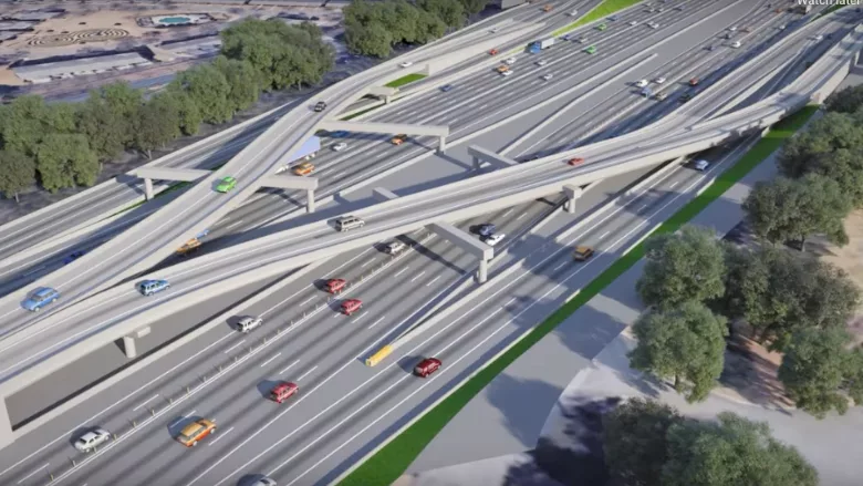 a rendering shows a portion of the planned State Route 400 express lanes in Georgia
