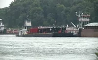 The area of the crash—about 200 yards downstream of Melvin Price Locks and Dam (Lock and Dam 26)—on the Mississippi River at Alton, Ill.
