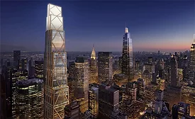 The 2.5-million-square-foot, 1,388-foot tower at 270 Park Ave. features triple-pane glazing and smart-building controls as part of JPMorgan Chase’s all-electric, net-zero-operations design.