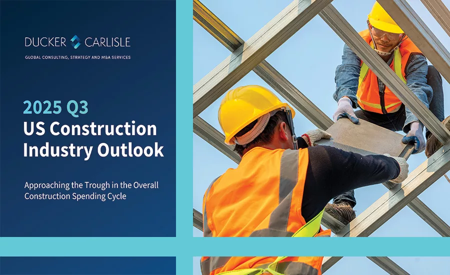 Cover of Ducker Carlisle Q3 2025 Construction Outlook report.