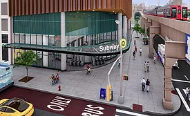 Rendering of planned 125th Street Station entrance for Second Avenue Subway Phase 2 in East Harlem.