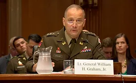 Lt. Gen. William Graham Jr. testifies before a Senate committee