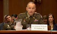 William_Graham_ENRweb.jpg Lt. Gen. William Graham Jr. testifies before a Senate committee