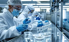 Engineers in protective gear conduct testing in a cleanroom, reflecting the rapid expansion of U.S. biomanufacturing facilities highlighted in CRB’s 2025 report.