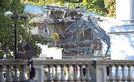 Demolition of part of the East Wing of the White House begins.