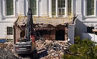 East_Wing_Construction Work continues on the demolition of a part of the East Wing of the White House, Thursday, Oct. 23, 2025, in Washington, before construction of a new ballroom.
