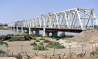 Friendship-Bridge Rail bridge connecting Afghanistan and Uzbekistan at Hairatan.