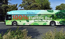 Battery-electric transit bus in California.