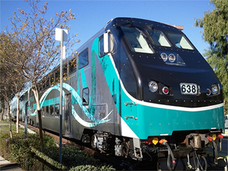 Metrolink commuter rail train in Southern California.