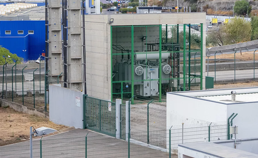 Electrical substation supporting large power loads.