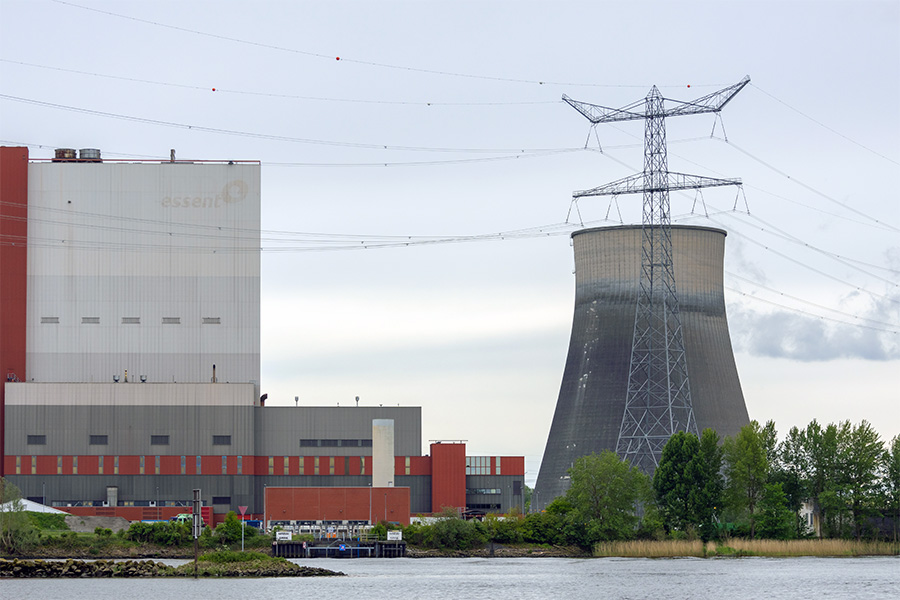 Power plant and transmission infrastructure supporting the electric grid.