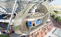 A rendering of the renovated Arthur Ashe Stadium