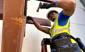 A Jobs Corps student works on the job site