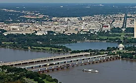 A photo of the Long Bridge in Washington, D.C.