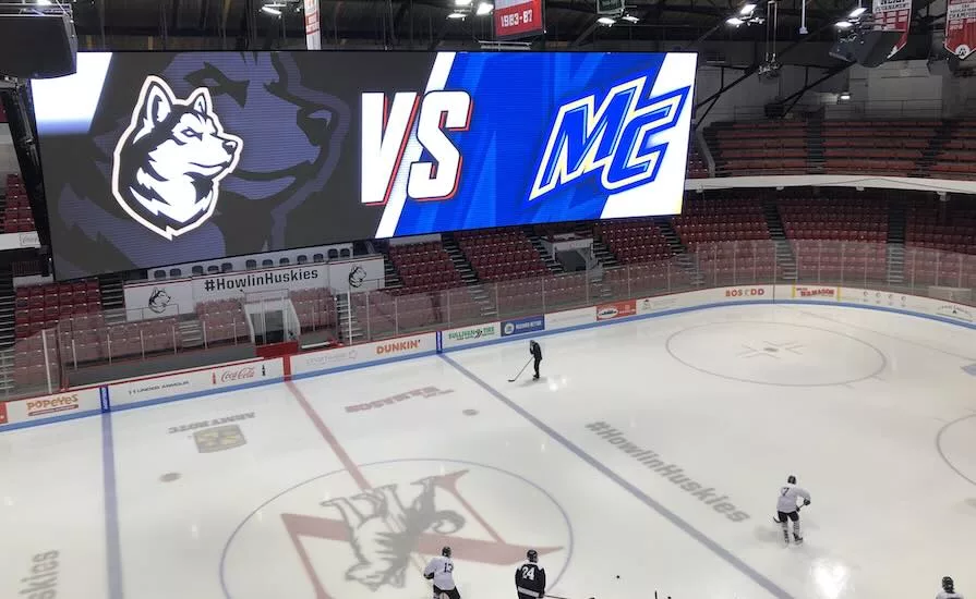 A photo of the ice rink at Northeastern University in Boston