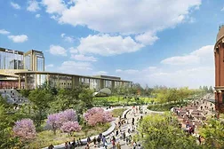 A rendering of a proposed casino in Queens, N.Y.
