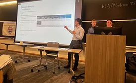 Students from the University of Hampshire pitch their plan in a design contest at Tufts University