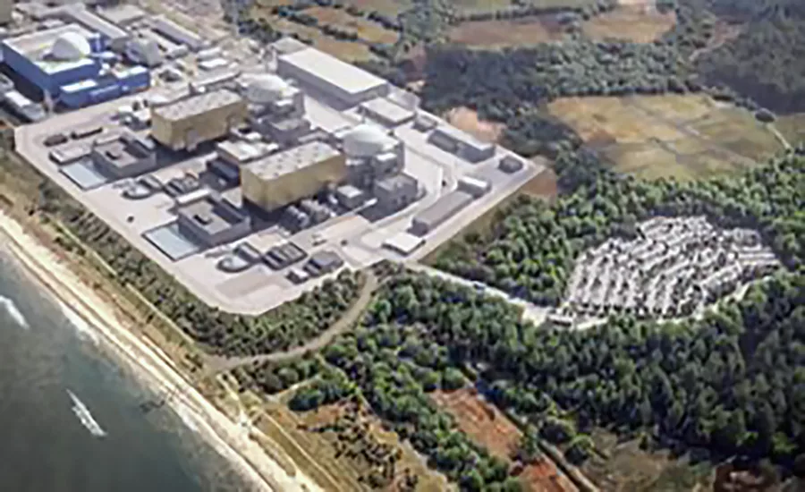 Aerial rendering of the planned Sizewell C nuclear power station on U.K.'s Suffolk coast.