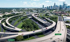 Rendering of elevated express lanes at the I-77/I-277 interchange in Charlotte.