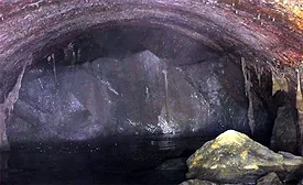 Sewage line blockage.