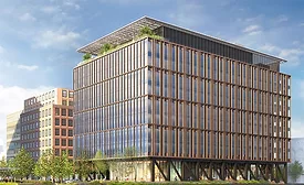 Rendering of proposed Gillette R&D headquarters building planned along Fort Point Channel in Boston.
