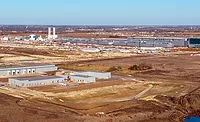 ABC---Jan-NonRes-Spending Aerial view of Samsung semiconductor plant under construction in Taylor, Texas, on Dec. 31, 2025