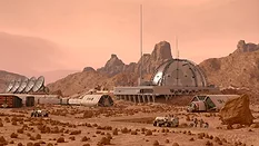 A colony on the moon (artist's rendering)