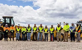 Workers and equipment at TerraPower Natrium nuclear construction site in Kemmerer, Wy.
