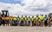 Workers and equipment at TerraPower Natrium nuclear construction site in Kemmerer, Wy.