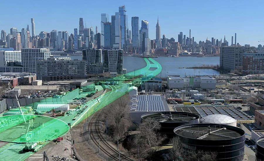 Rendering of Hudson River rail tunnel route from New Jersey to Manhattan.