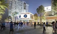Westcourt Night rendering of Westcourt Orlando mixed-use district near Kia Center.