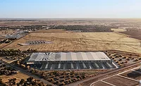 Rendering of Hut 8’s planned Beacon Point AI data center campus and adjacent power infrastructure in Texas.
