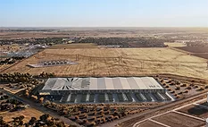 Rendering of Hut 8’s planned Beacon Point AI data center campus and adjacent power infrastructure in Texas.