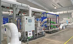 District energy equipment and sewer heat-recovery infrastructure at Denver's National Western Center.