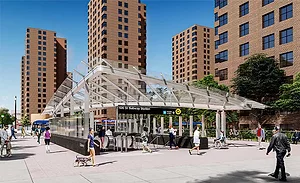 Rendering of the planned 106th Street station entrance for New York City's Second Avenue Subway Phase II extension.