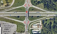 Aerial view of the I-44 and Missouri 13 interchange in Springfield, Missouri.