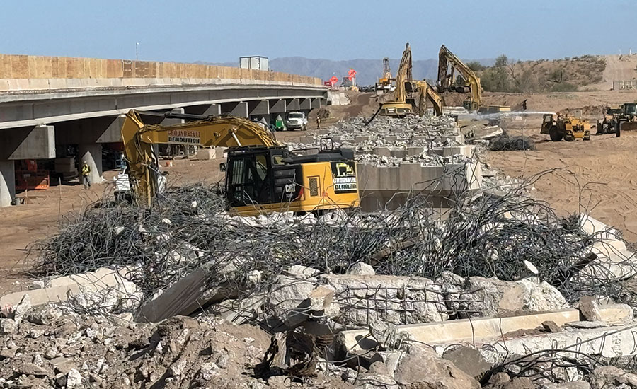Construction on a four-lane corridor of I-10 between Phoenix and Tucson